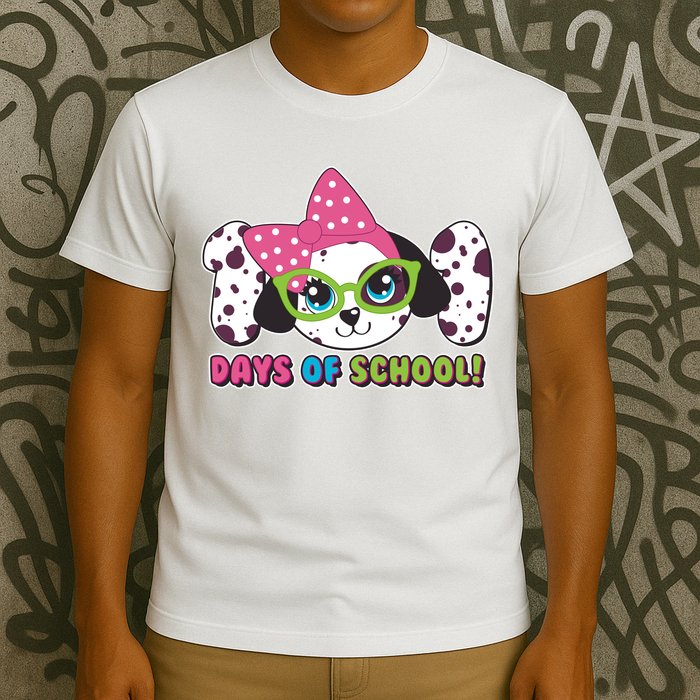 Happy 101 Days Of School Dalmatian Dog T-Shirt