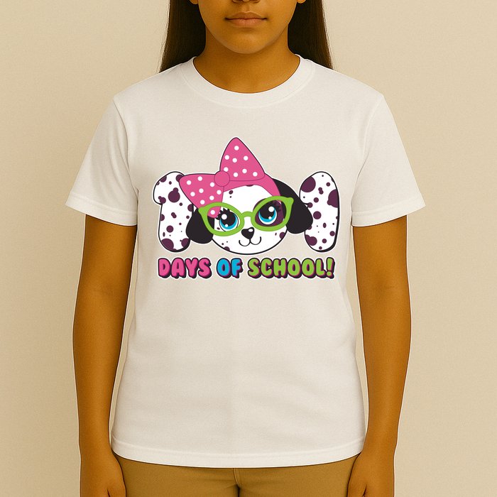 Happy 101 Days Of School Dalmatian Dog T-Shirt