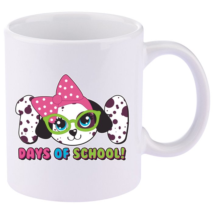 Happy 101 Days Of School Dalmatian Dog 11oz C Handle Ceramic Mug