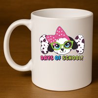 Happy 101 Days Of School Dalmatian Dog 11oz C Handle Ceramic Mug