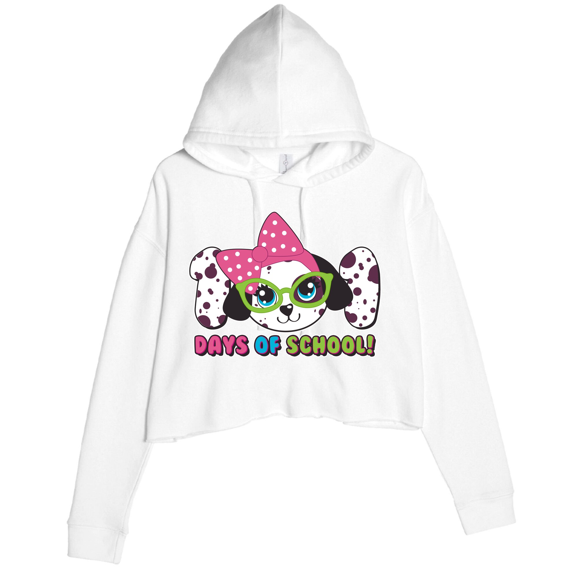 Happy 101 Days Of School Dalmatian Dog Crop Fleece Hoodie