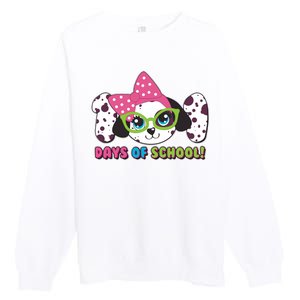 Happy 101 Days Of School Dalmatian Dog Premium Crewneck Sweatshirt