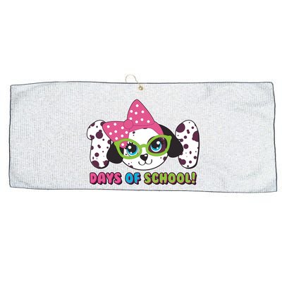 Happy 101 Days Of School Dalmatian Dog Large Microfiber Waffle Golf Towel