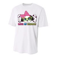 Happy 101 Days Of School Dalmatian Dog Performance Sprint T-Shirt