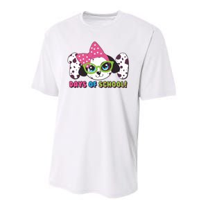 Happy 101 Days Of School Dalmatian Dog Youth Performance Sprint T-Shirt