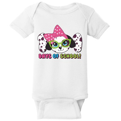 Happy 101 Days Of School Dalmatian Dog Baby Bodysuit