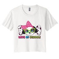 Happy 101 Days Of School Dalmatian Dog Women's Crop Top Tee