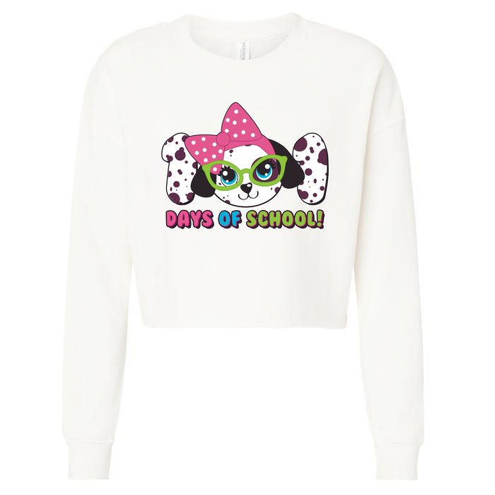 Happy 101 Days Of School Dalmatian Dog Cropped Pullover Crew