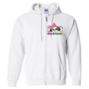 Happy 101 Days Of School Dalmatian Dog Full Zip Hoodie