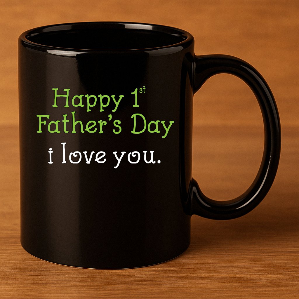 Happy 1st Father's Day I Love You 11oz C Handle Ceramic Mug