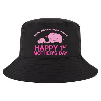 Happy 1st Mothers Day Cute Elephant Cool Comfort Performance Bucket Hat