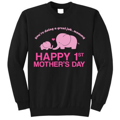 Happy 1st Mothers Day Cute Elephant Sweatshirt