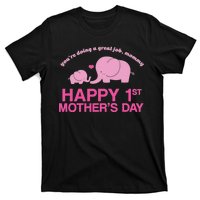 Happy 1st Mothers Day Cute Elephant T-Shirt