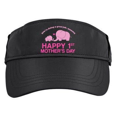 Happy 1st Mothers Day Cute Elephant Adult Drive Performance Visor