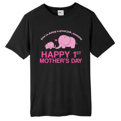 Happy 1st Mothers Day Cute Elephant Tall Fusion ChromaSoft Performance T-Shirt