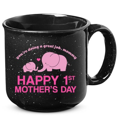 Happy 1st Mothers Day Cute Elephant 15oz Campfire Ceramic Mug