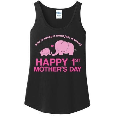 Happy 1st Mothers Day Cute Elephant Ladies Essential Tank