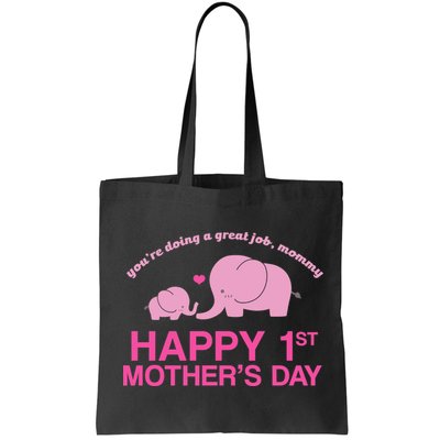 Happy 1st Mothers Day Cute Elephant Bag