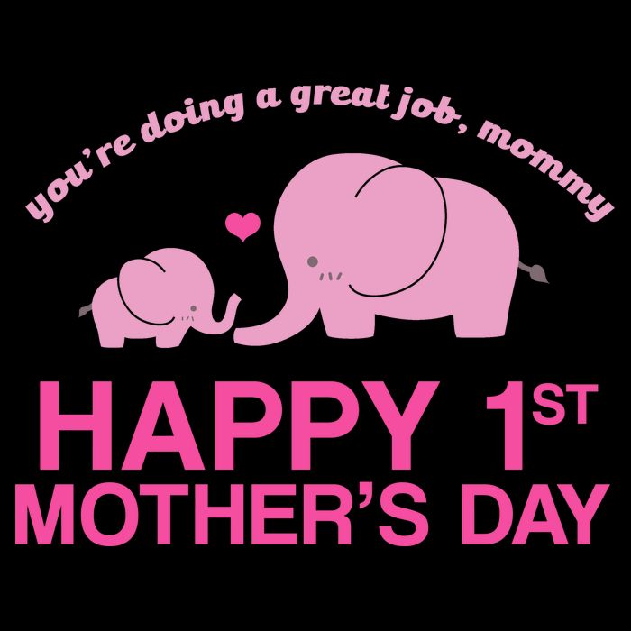 Happy 1st Mothers Day Cute Elephant Poster