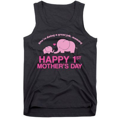Happy 1st Mothers Day Cute Elephant Tank Top