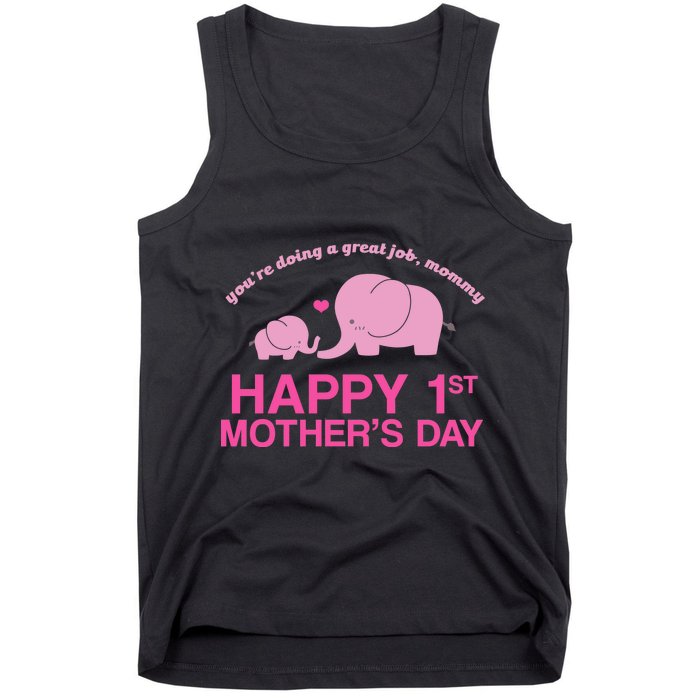 Happy 1st Mothers Day Cute Elephant Tank Top