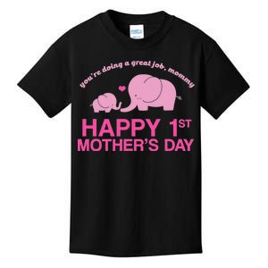 Happy 1st Mothers Day Cute Elephant Kids T-Shirt