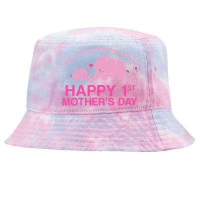 Happy 1st Mothers Day Cute Elephant Tie-Dyed Bucket Hat