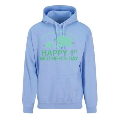 Happy 1st Mothers Day Cute Elephant Unisex Surf Hoodie