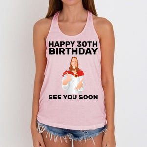 Happy 30th Birthday See You Soon Women's Knotted Racerback Tank