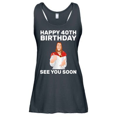 Happy 40th Birthday See You Soon Ladies Essential Flowy Tank