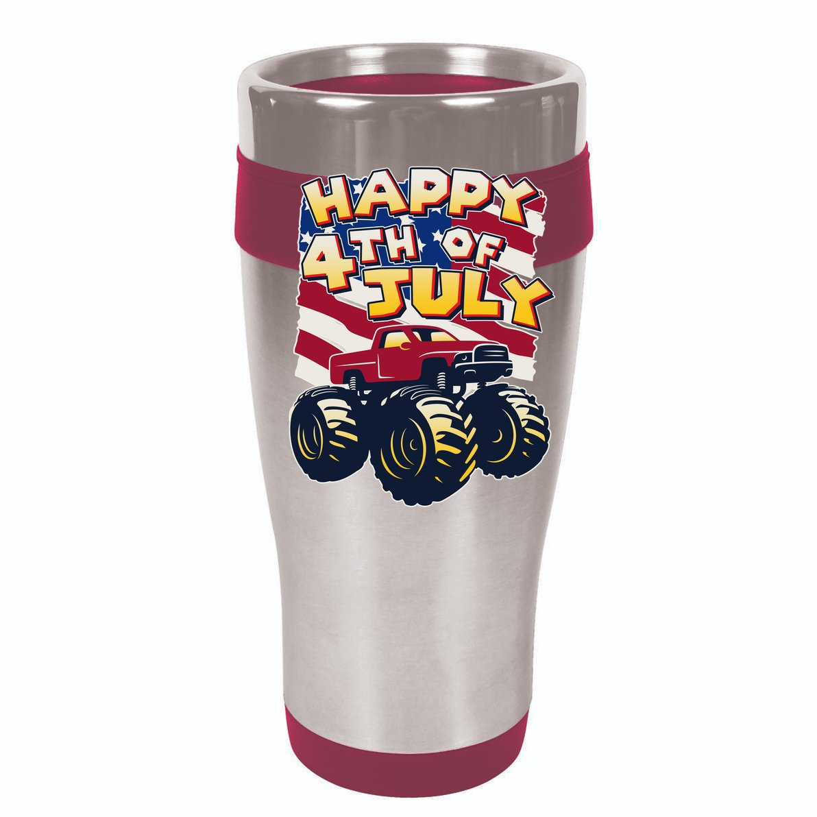 Happy 4th of July USA  America Flag Monster Truck Toddler Fine Jersey T-Shirt