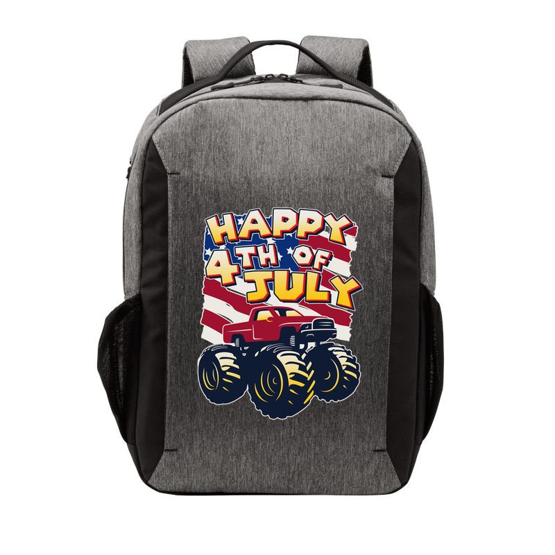 Happy 4th of July USA  America Flag Monster Truck Vector Backpack