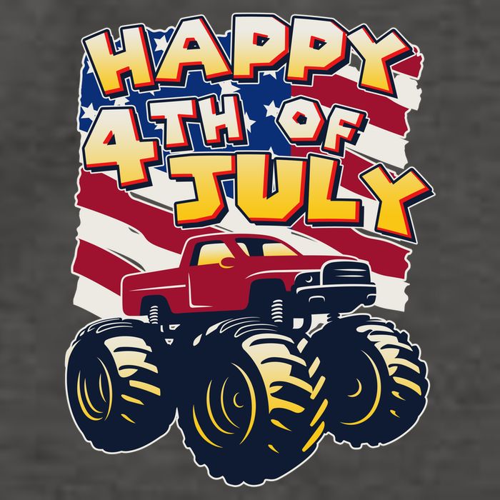 Happy 4th of July USA  America Flag Monster Truck Vector Backpack