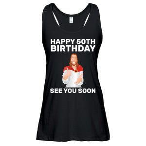 Happy 50th Birthday See You Soon Ladies Essential Flowy Tank