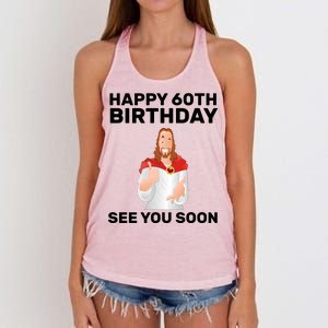 Happy 60th Birthday See You Soon Women's Knotted Racerback Tank