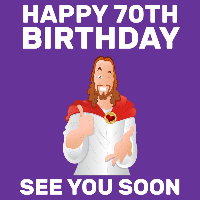 Happy 70th Birthday See You Soon Button