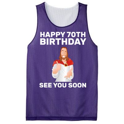 Happy 70th Birthday See You Soon Mesh Reversible Basketball Jersey Tank