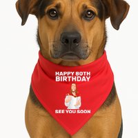 Happy 80th Birthday See You Soon USA-Made Doggie Bandana