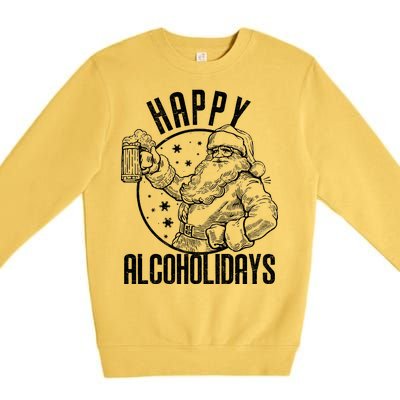 Happy Alcoholidays Christmas Santa Premium Crewneck Sweatshirt