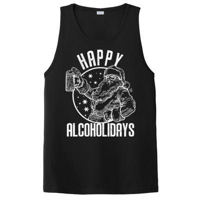 Happy Alcoholidays Christmas Santa PosiCharge Competitor Tank