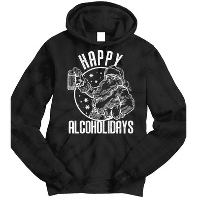 Happy Alcoholidays Christmas Santa Tie Dye Hoodie
