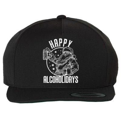 Happy Alcoholidays Christmas Santa Wool Snapback Cap