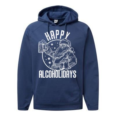 Happy Alcoholidays Christmas Santa Performance Fleece Hoodie