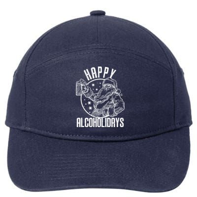 Happy Alcoholidays Christmas Santa 7-Panel Snapback Hat