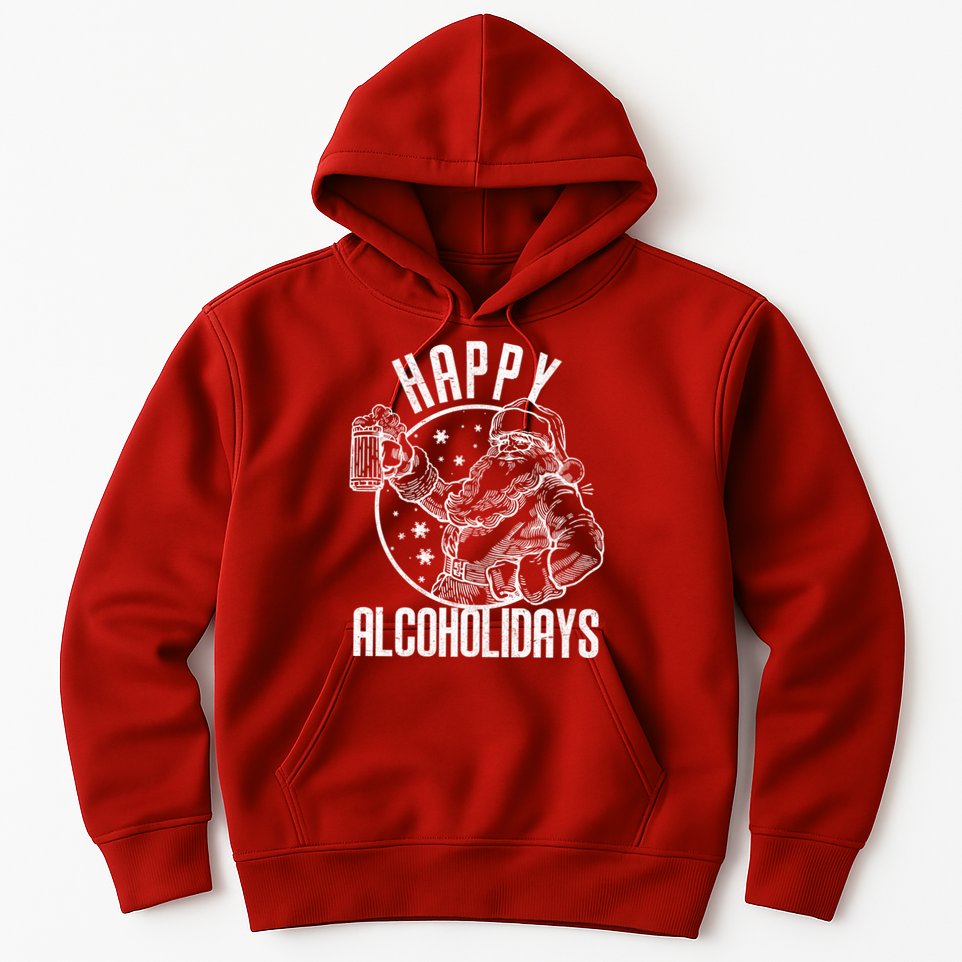 Happy Alcoholidays Christmas Santa Hoodie