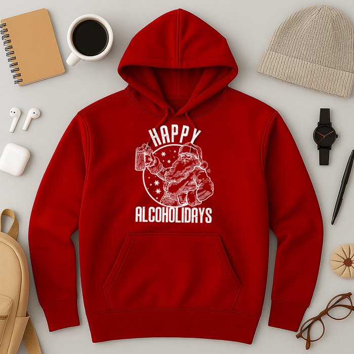 Happy Alcoholidays Christmas Santa Hoodie