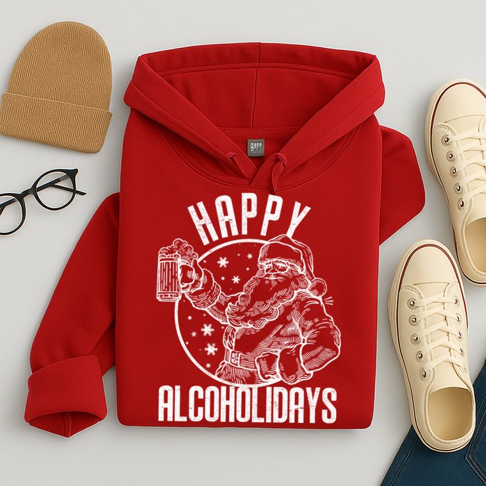 Happy Alcoholidays Christmas Santa Hoodie