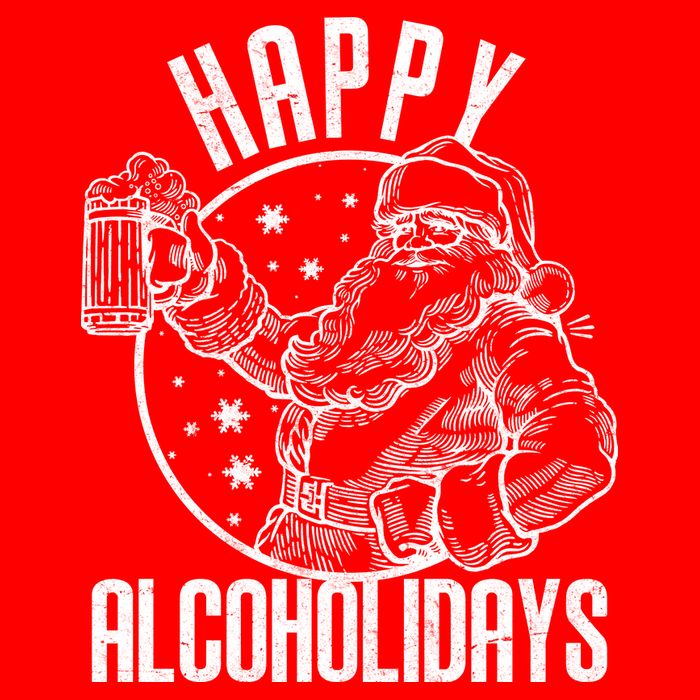 Happy Alcoholidays Christmas Santa Hoodie
