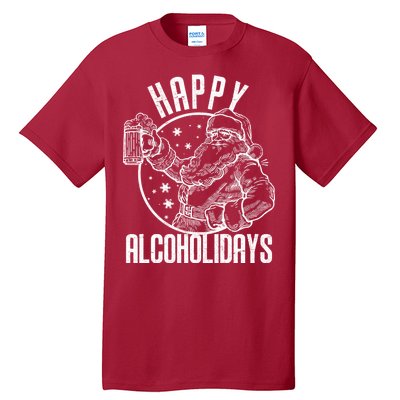 Happy Alcoholidays Christmas Santa Tall T-Shirt