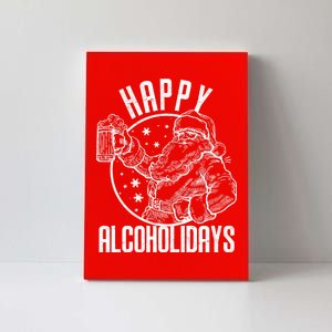 Happy Alcoholidays Christmas Santa Canvas